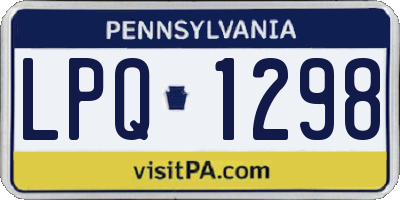 PA license plate LPQ1298