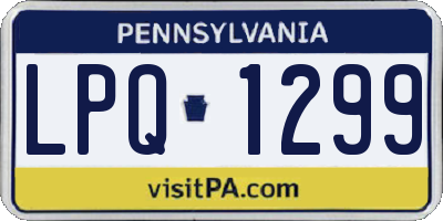 PA license plate LPQ1299