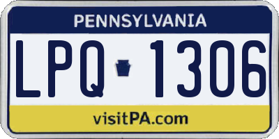 PA license plate LPQ1306