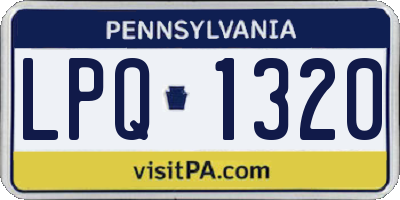 PA license plate LPQ1320