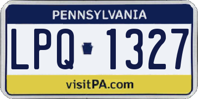 PA license plate LPQ1327