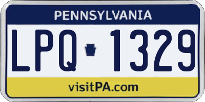 PA license plate LPQ1329