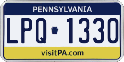 PA license plate LPQ1330