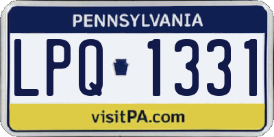 PA license plate LPQ1331