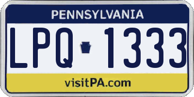PA license plate LPQ1333