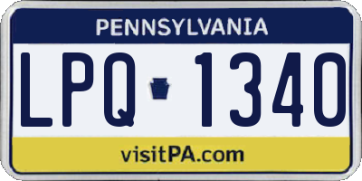 PA license plate LPQ1340