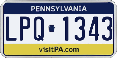 PA license plate LPQ1343