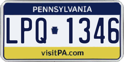PA license plate LPQ1346