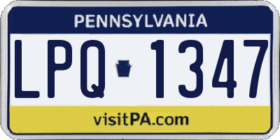 PA license plate LPQ1347