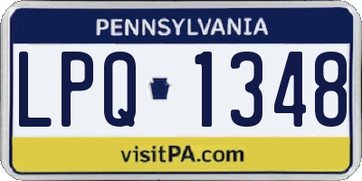 PA license plate LPQ1348