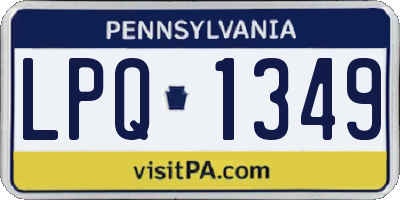 PA license plate LPQ1349