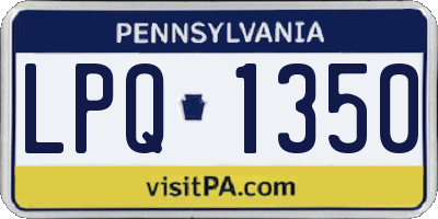 PA license plate LPQ1350