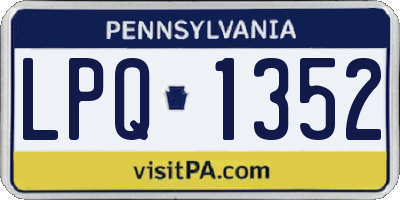 PA license plate LPQ1352