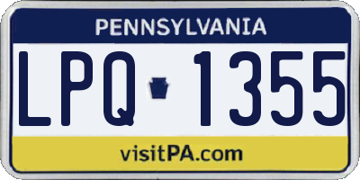 PA license plate LPQ1355