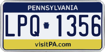 PA license plate LPQ1356