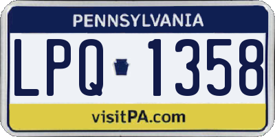 PA license plate LPQ1358