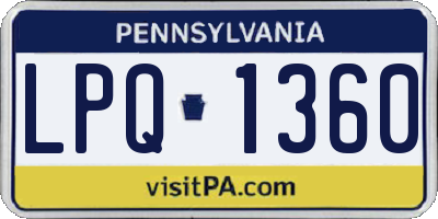 PA license plate LPQ1360