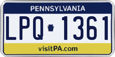 PA license plate LPQ1361