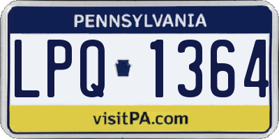 PA license plate LPQ1364
