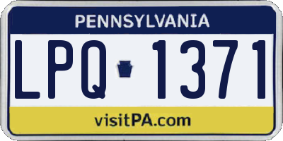 PA license plate LPQ1371