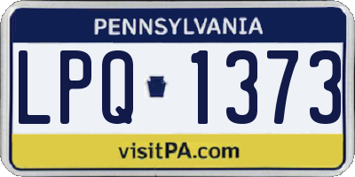 PA license plate LPQ1373