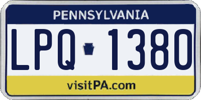 PA license plate LPQ1380