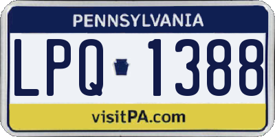 PA license plate LPQ1388