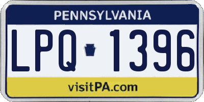 PA license plate LPQ1396