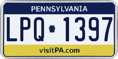 PA license plate LPQ1397