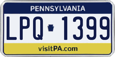 PA license plate LPQ1399