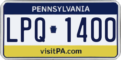 PA license plate LPQ1400