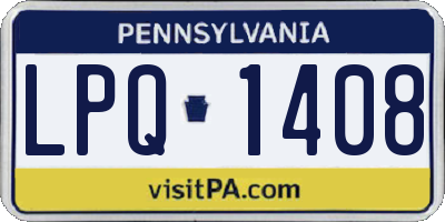 PA license plate LPQ1408