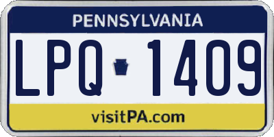 PA license plate LPQ1409