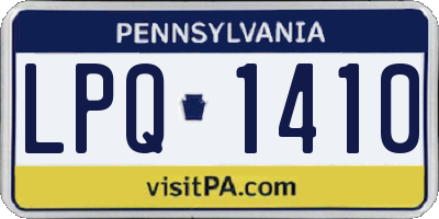 PA license plate LPQ1410
