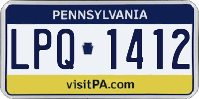 PA license plate LPQ1412