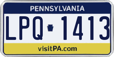 PA license plate LPQ1413
