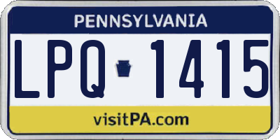 PA license plate LPQ1415
