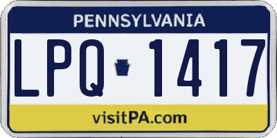 PA license plate LPQ1417