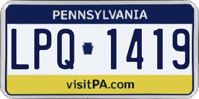 PA license plate LPQ1419
