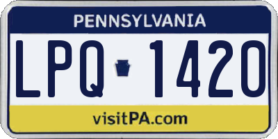 PA license plate LPQ1420
