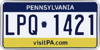 PA license plate LPQ1421