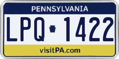 PA license plate LPQ1422