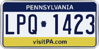 PA license plate LPQ1423