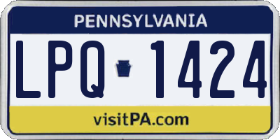 PA license plate LPQ1424