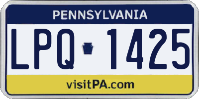 PA license plate LPQ1425