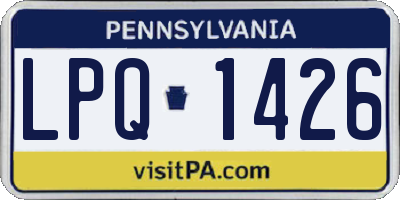 PA license plate LPQ1426