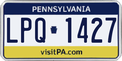 PA license plate LPQ1427
