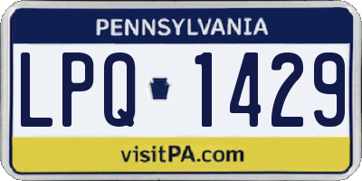 PA license plate LPQ1429