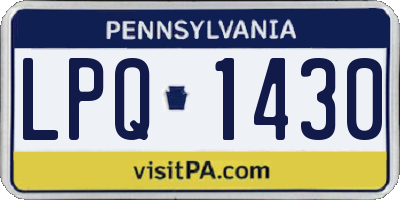 PA license plate LPQ1430