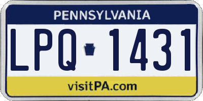 PA license plate LPQ1431